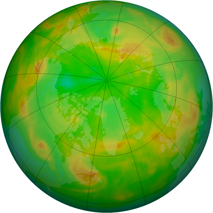 Arctic ozone map for 28 June 1980